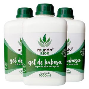 Kit 3x Pulpa de Aloe (100% Pulpa Pura de Aloe Vera) 1000ml - Mundo Aloe