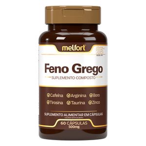 Feno Grego + Guaraná 500mg 60 Cápsulas - Melfort