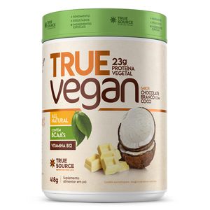 Proteína True Vegan Sabor Chocolate Branco Com Coco 418g - True Source