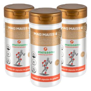 Kit 3x Mag Maiss 4 (Dimagnésio, Bisglicinato, Taurato) 60 Cápsulas - Meissen