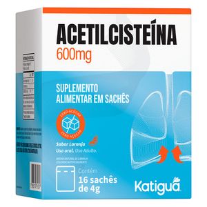 Acetilcisteína sabor Laranja 16 Sachês - Katiguá
