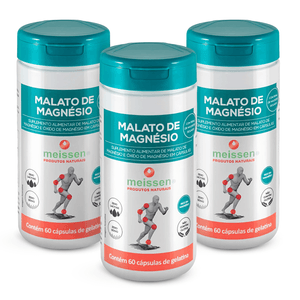 Kit 3x Magnésio de Malato (500mg) 60 Cápsulas - Meissen
