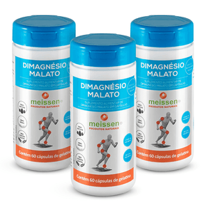 Kit 3x Dimagnésio Malato 100% 60 Cápsulas - Meissen