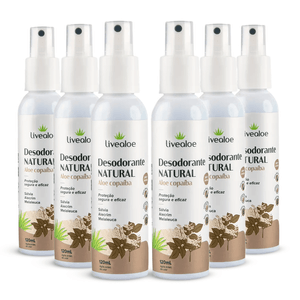 Kit 6x Desodorante Natural Aloe Copaíba (Sálvia, Alecrim e Melaleuca) 120ml - LiveAloe