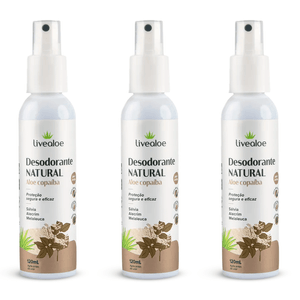 Kit 3x Desodorante Natural Aloe Copaíba (Sálvia, Alecrim e Melaleuca) 120ml - LiveAloe