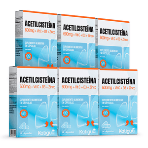 kit 6x Acetilcisteína (600mg) 16 Cápsulas - Katiguá