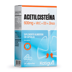 Acetilcisteína (600mg) 16 Cápsulas - Katiguá