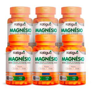Kit 6x Magnésio Tripla Fonte 60 Cápsulas - Katiguá
