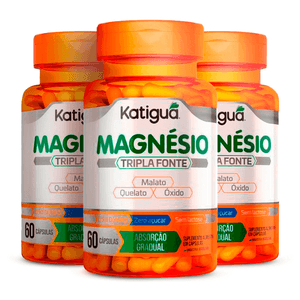 Kit 3x  Magnésio Tripla Fonte 60 Cápsulas - Katiguá