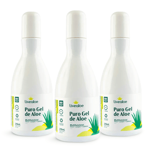 Kit 3x Puro Gel de Aloe (Aloe Vera) 210ml - LiveAloe