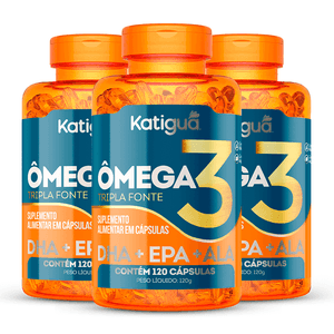 Kit 3x Ômega 3 Tripla Fonte (EPA, DHA e ALA) 120 Cápsulas - Katiguá
