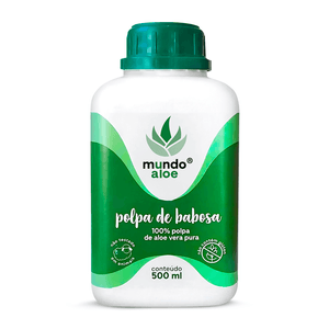 Polpa de Babosa (100% Polpa de Aloe Vera Pura) 500ml - Mundo Aloe