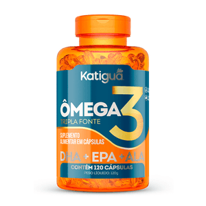 Ômega 3 Tripla Fonte (EPA, DHA e ALA) 120 Cápsulas - Katiguá