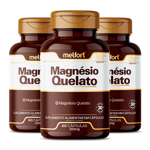 Kit 3x Magnésio Quelato 500mg 60 Cápsulas - Melfort
