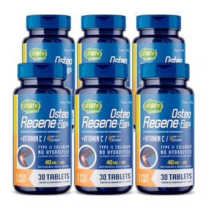 Kit 6x Colágeno Tipo 2 - Ósteo Regene-flex (1000mg) 30 Cápsulas - Unilife