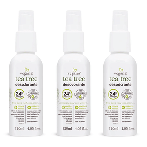 Kit 3x Desodorante Tea Tree (Melaleuca) 120ml - Vegana Wnf