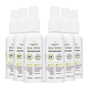 Kit 6x Desodorante Tea Tree (Melaleuca) 120ml - Vegana