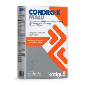 Condro-K Hiaulurônico com MSM + Vitaminas D e C 60 Cápsulas - Katiguá