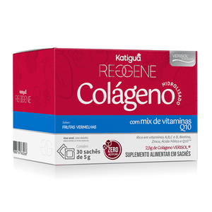 Colágeno Verisol + Coenzima Q10 30 sachês sabor Frutas Vermelhas Reggene - Katiguá