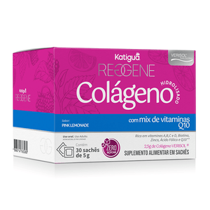 Colágeno Verisol + Coenzima Q10 30 sachês sabor Pink Lemonade Reggene - Katiguá
