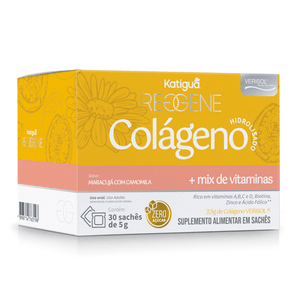 Colágeno Hidrolisado Verisol 30 sachês sabor Maracujá com Camomila Reggene - Katiguá