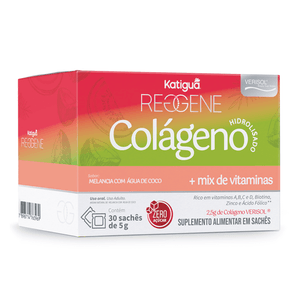 Colágeno Hidrolisado Verisol 30 sachês sabor Melancia com Água de Coco Reggene - Katiguá