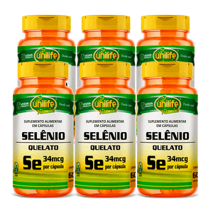 Kit 6x Selenium SE (34mcg por cápsula) 60 Cápsulas Vegetarianas - Unilife