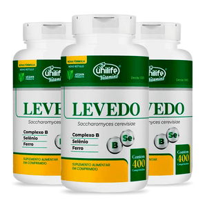 KIt 3x Levedo de Cerveja (450mg) 400 Comprimidos - Unilife
