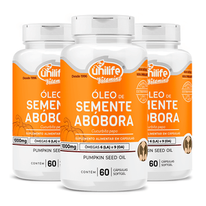 Kit 3x Óleo de Semente de Abóbora (1000mg) 60 Cápsulas - Unilife