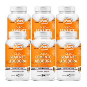 Kit 6x Óleo de Semente de Abóbora (1000mg) 60 Cápsulas - Unilife