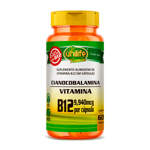 Vitamina B12 Cianocobalamina 60 Cápsulas Vegetarianas - Unilife