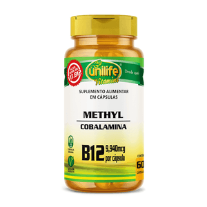 Vitamina B12 Metilcobalamina 60 Cápsulas Vegetarianas - Unilife