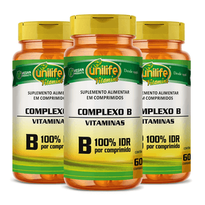 Kit 3x Complexo B 60 Comprimidos Vegano - Unilife