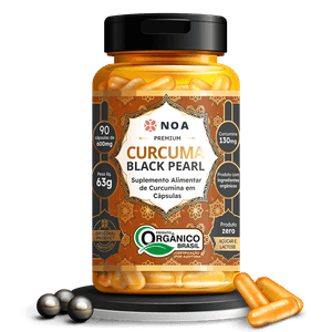 Cúrcuma Black Pearl - Cúrcuma Orgânica com pimenta preta (600mg) 90 Cápsulas - NOA Originals