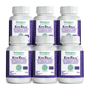 Kit 6x Kefir Real Suplemento à Base de Selênio, Zinco, Ácido Hialurônico e Vitamina C 60 Cápsulas - Biologicus
