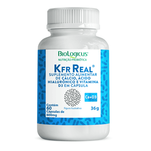 Kefir Real Suplemento à Base de Cálcio, Ácido Hialurônico e Vitamina D3 60 Cápsulas - Biologicus