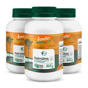 Kit 3x Spirulina Orgânica 180g 360 Comprimidos - Fazenda Tamanduá