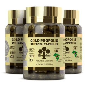 Kit 3x Extrato de Própolis Verde 87% Gold 90 Cápsulas - Wax Green
