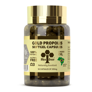 Extrato de Própolis Verde 87% Gold (500mg) 90 Cápsulas - Wax Green