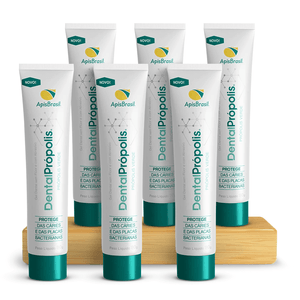 Kit 6x Gel dental de Própolis Verde (Sem Flúor e Sem Abrasivo) 80g - Apis Brasil