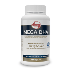 Mega DHA - Ômega 3 de Alta Concentração DHA 120 Cápsulas - Vitafor