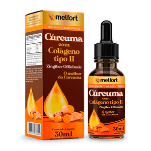 Cúrcuma com Colágeno Tipo II em Gotas 30ml - Melfort