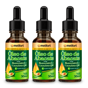 Kit 3x Óleo de Abacate com Resveratrol e Coenzima Q10 em Gotas 30ml - Melfort