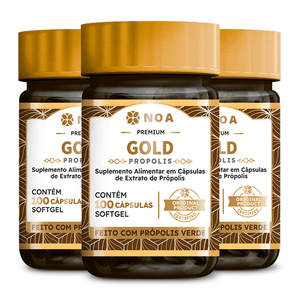 Kit 3x Gold Propolis - 100% Própolis Verde Concentrado 100 Cápsulas Softgel - NOA Originals
