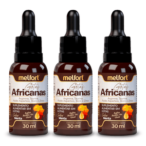 Kit 3x Africanas Em Gotas Sabor Menta 30ml - Melfort