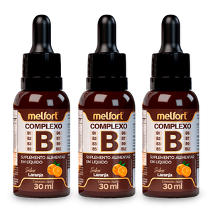 Kit 3x Complexo B Sabor Laranja 30ml - Melfort