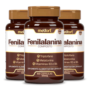 Kit de 3 unidades de fenilalanina, triptófano y melatonina, 500 mg, 60 cápsulas, Melfort