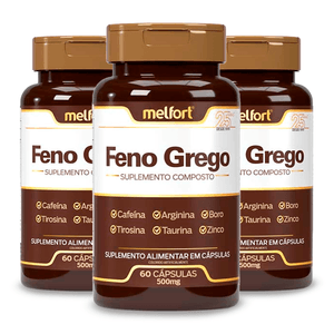 Kit 3x Feno Grego (500mg) 60 Cápsulas - Melfort
