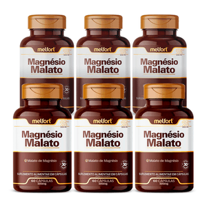 Kit 6x Magnésio Malato (500mg) 60 Cápsulas - Melfort