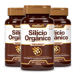 Kit 3x Silício Orgânico (500mg) 60 Cápsulas - Melfort